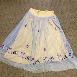Gorgeous Chan Luu Handmade beaded appliqué skirt